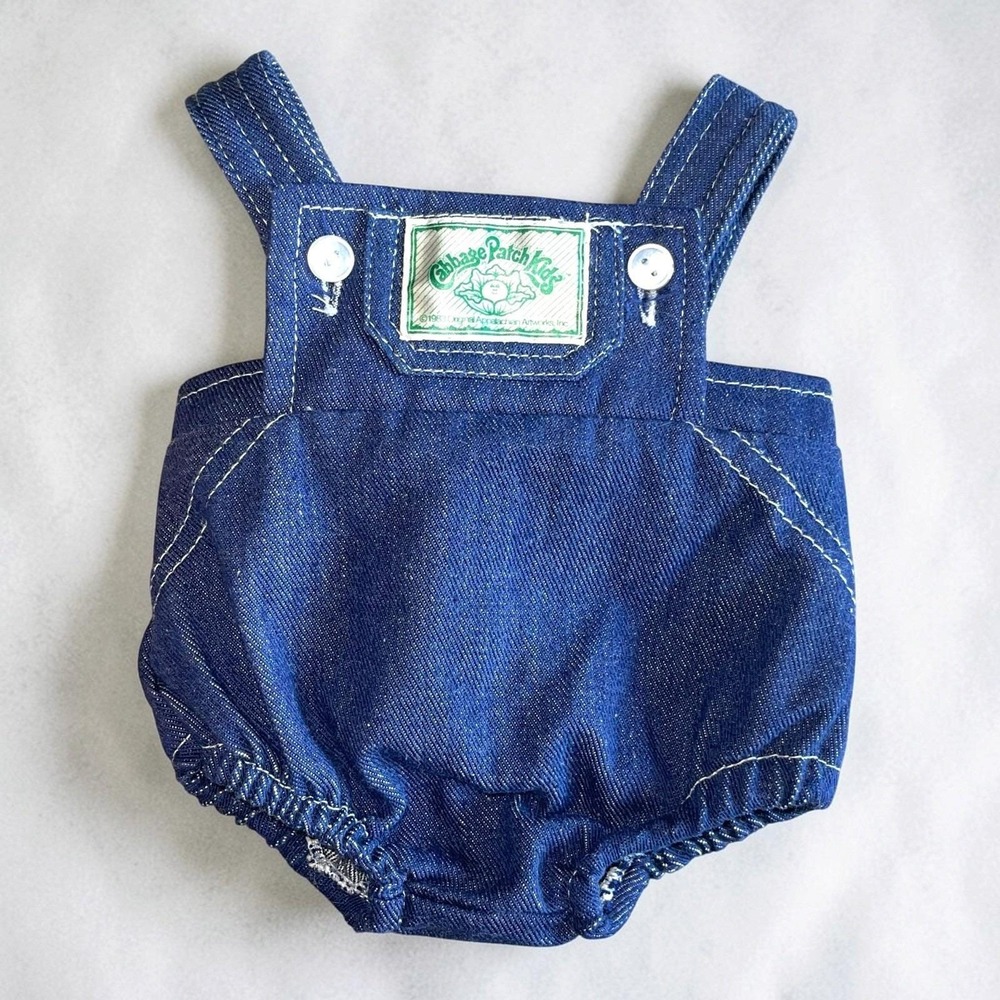 Cabbage Patch Kids Doll Denim Overalls 1983 Shortalls Shorts Vintage